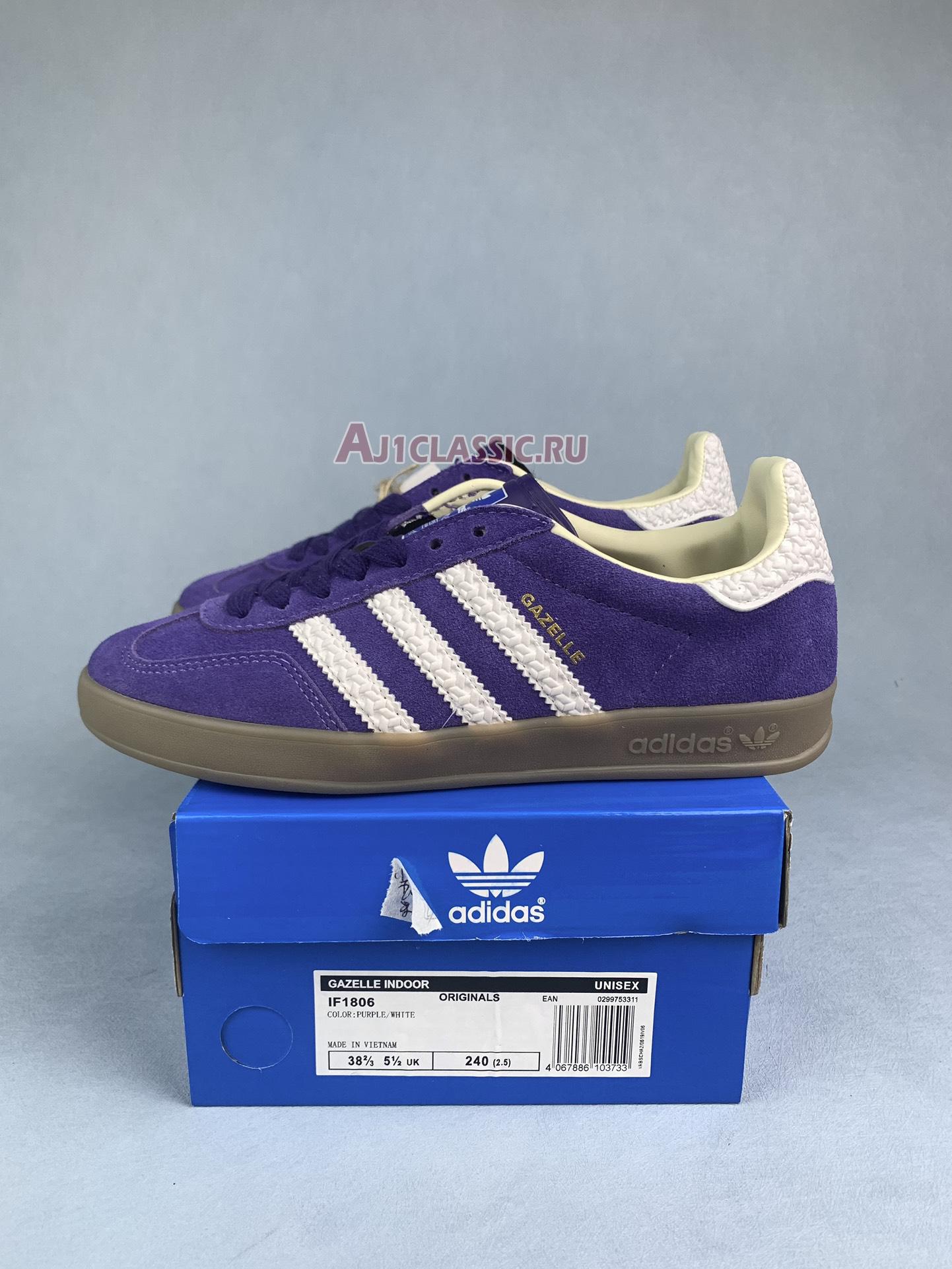 New Adidas Gazelle Indoor "Purple Core White" IF1806 Shoes