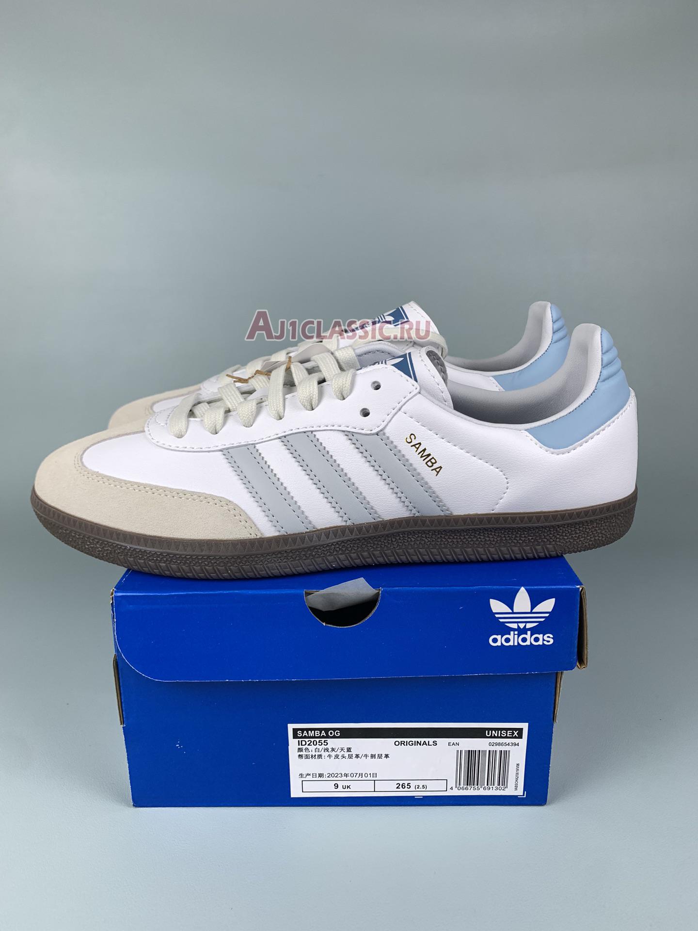 New Adidas Samba OG "White Halo Blue" ID2055 Shoes