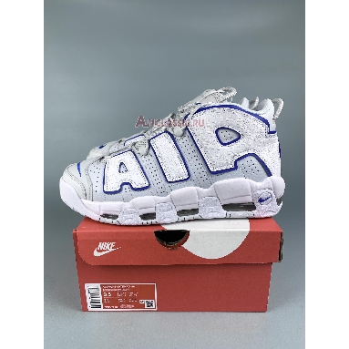 Nike Air More Uptempo Embossed White Royal Blue FD0669-100 White/Pure Platinum/Racer Blue Mens Womens Shoes