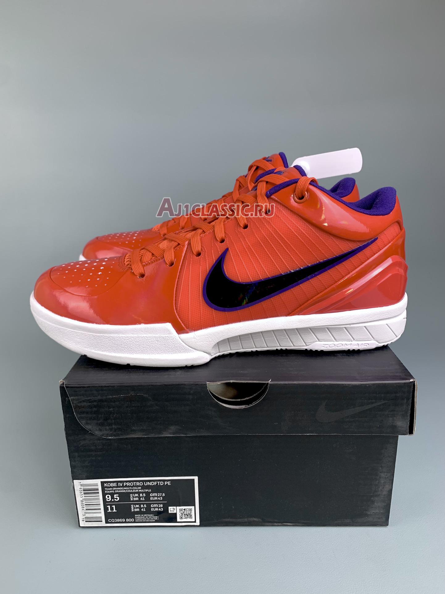 New UNDEFEATED x Nike Kobe 4 Protro "Team Orange" CQ3869-800 Shoes