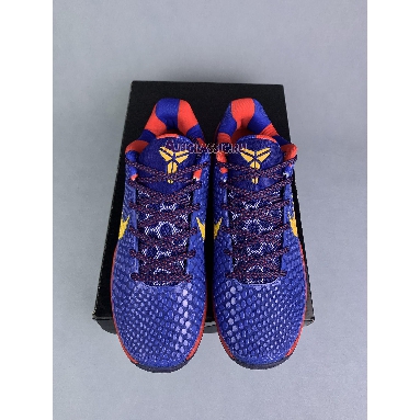 Nike Zoom Kobe 6 Barcelona Home 429659-402 Storm Blue/Yellow Ochre/Stream Red Mens Womens Shoes