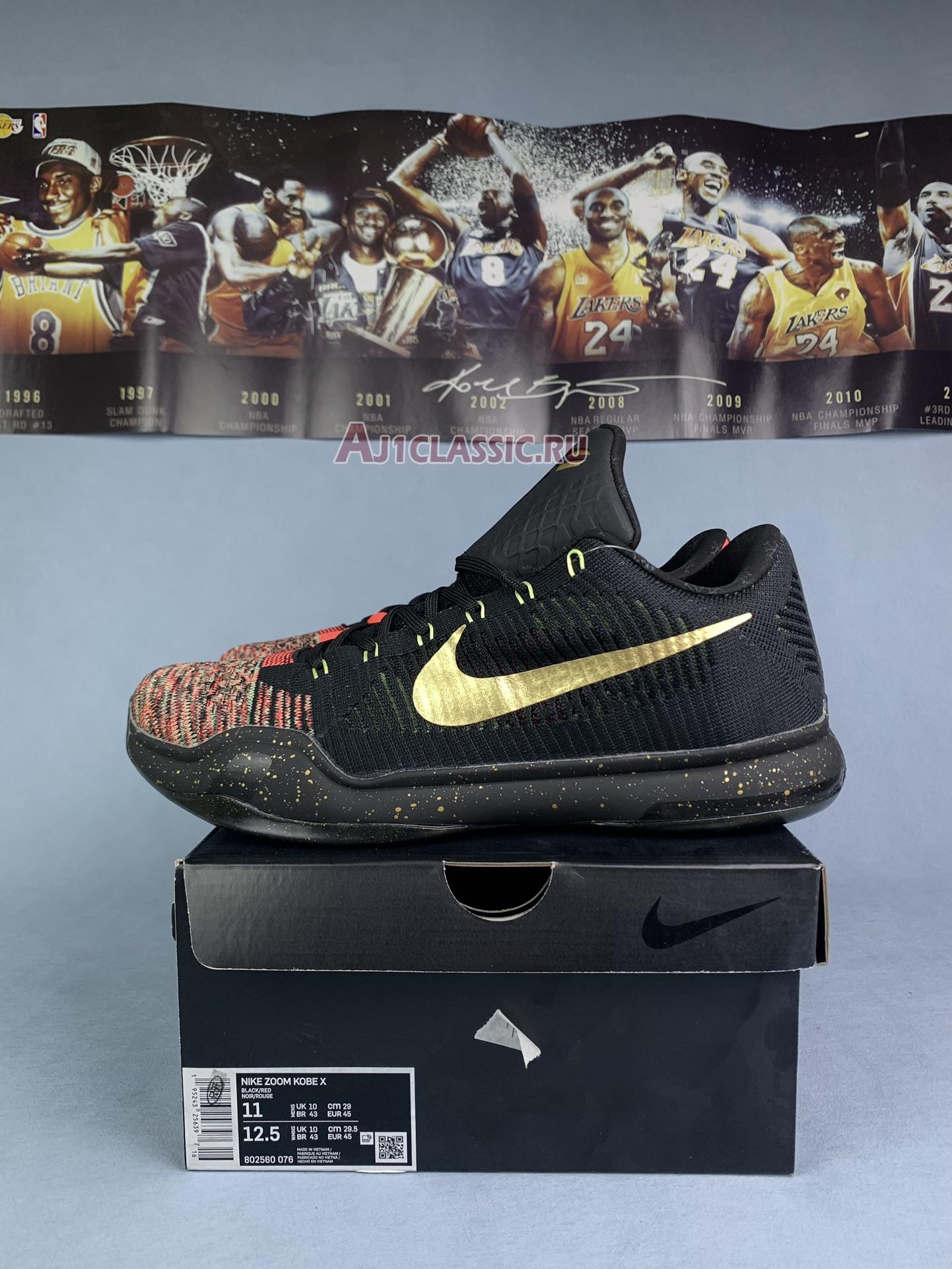 New Nike Kobe 10 Elite Low "Christmas" 802560-076 Shoes