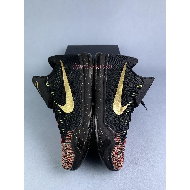 Nike Kobe 10 Elite Low Christmas 802560-076 Black/Metallic Gold-Bright Crimson Mens Womens Shoes