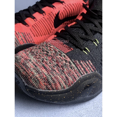 Nike Kobe 10 Elite Low Christmas 802560-076 Black/Metallic Gold-Bright Crimson Mens Womens Shoes