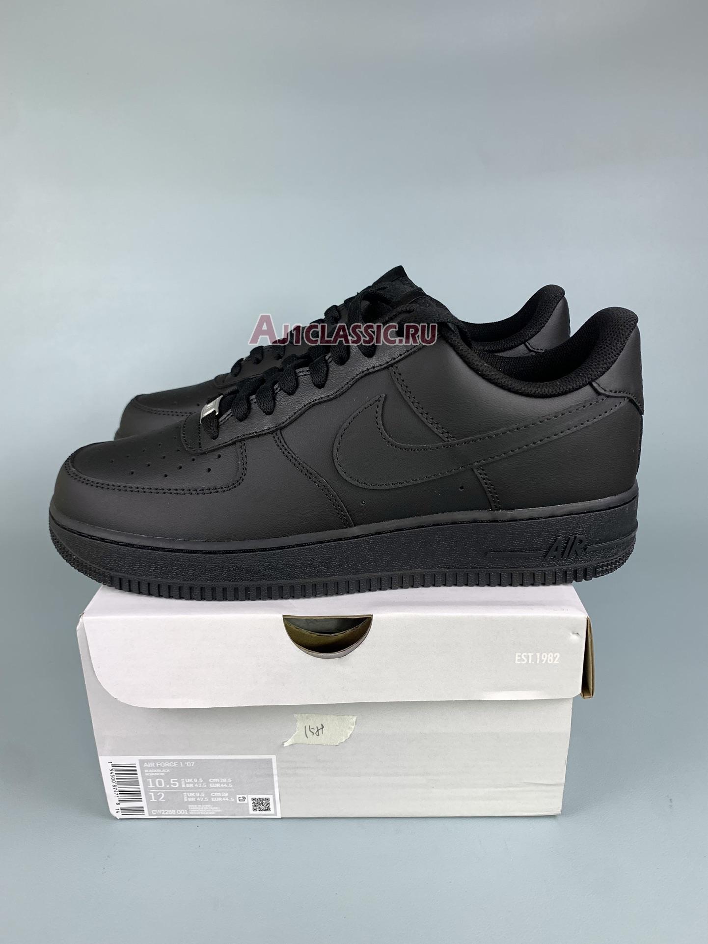 New Nike Air Force 1 07 "Triple Black" CW2288-001 Shoes