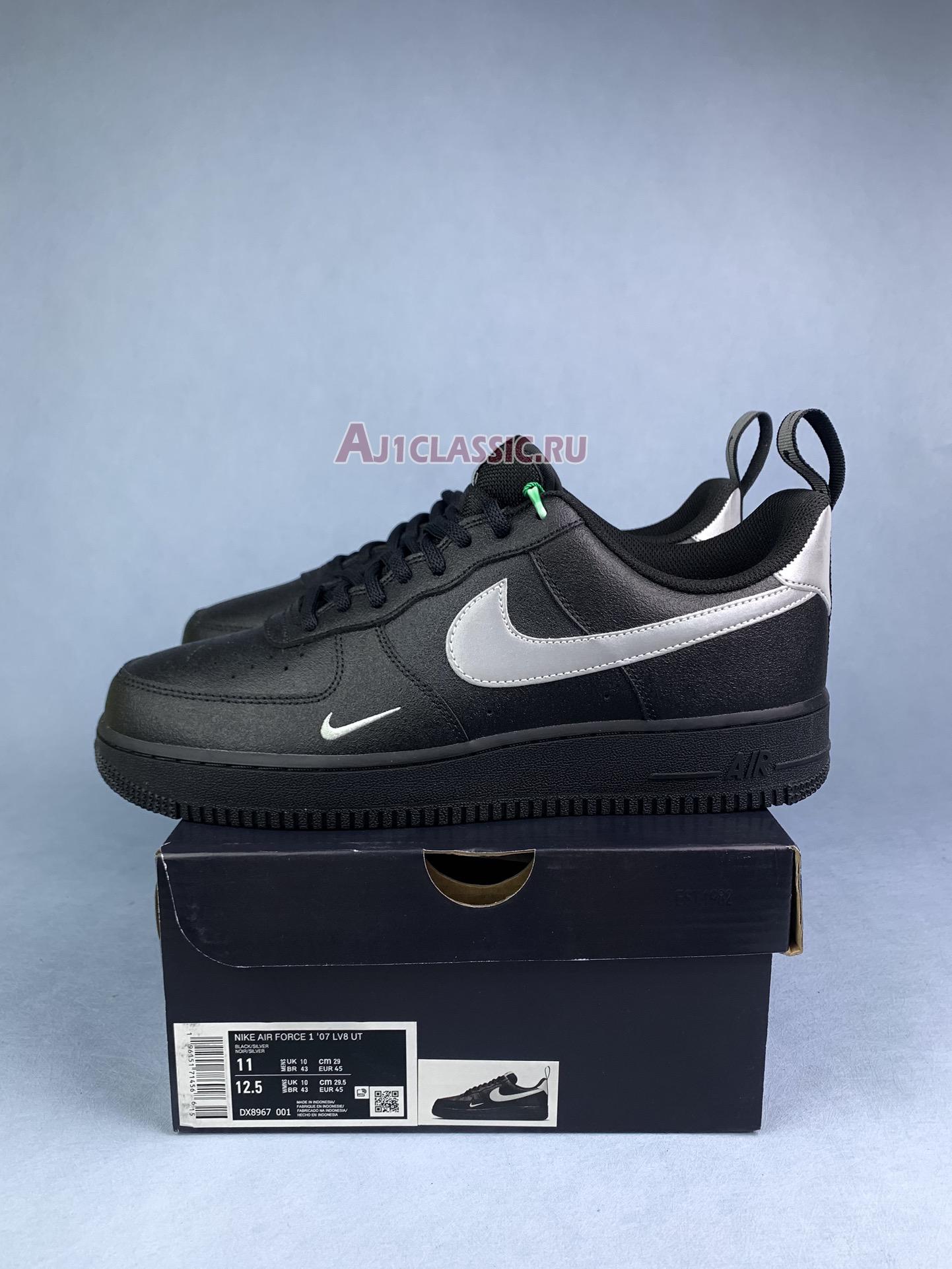 New Nike Air Force 1 Low "07 LV8 UT Black Metallic Silver" DX8967-001 Shoes