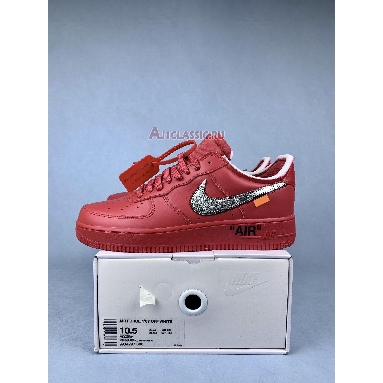 Off-White x Nike Air Force 1 Low Brick Red AO4297-600 Brick Red/Silver Mens Womens Shoes