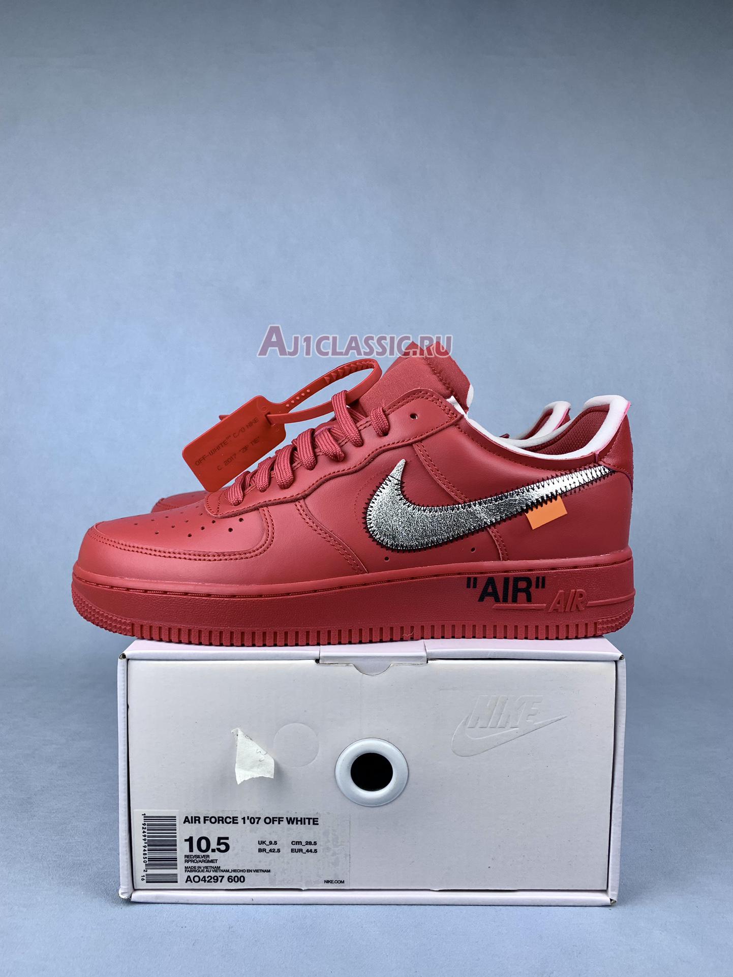 New Off-White x Nike Air Force 1 Low "Brick Red" AO4297-600 Shoes