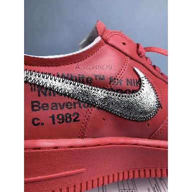 Off-White x Nike Air Force 1 Low Brick Red AO4297-600 Brick Red/Silver Mens Womens Shoes