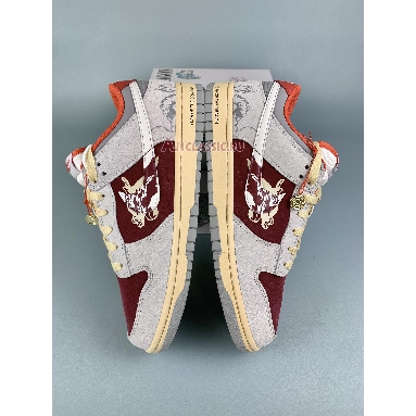 Nike SB Dunk Low Year Of The Dragon Grey Burgundy FZ5528-101-1 Grey/Burgundy-Orange Mens Womens Shoes