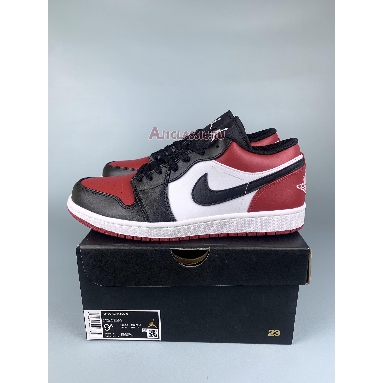 Air Jordan 1 Low Bred Toe 553558-612-1 Gym Red/Black/White Mens Womens Shoes