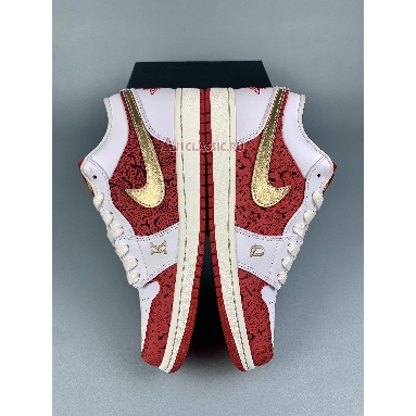 Air Jordan 1 Low SE Spades DJ5185-100 White/University Red/Metallic Gold Sneakers