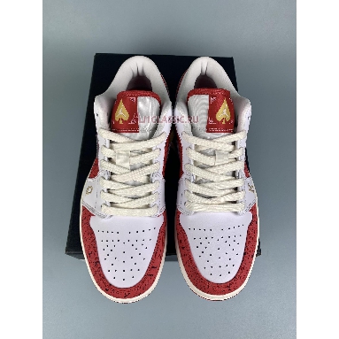 Air Jordan 1 Low SE Spades DJ5185-100 White/University Red/Metallic Gold Sneakers