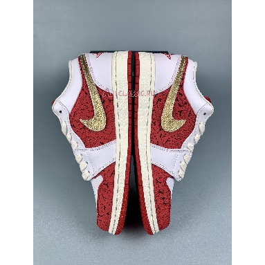 Air Jordan 1 Low SE Spades DJ5185-100 White/University Red/Metallic Gold Sneakers