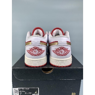 Air Jordan 1 Low SE Spades DJ5185-100 White/University Red/Metallic Gold Mens Womens Shoes