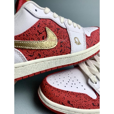 Air Jordan 1 Low SE Spades DJ5185-100 White/University Red/Metallic Gold Sneakers