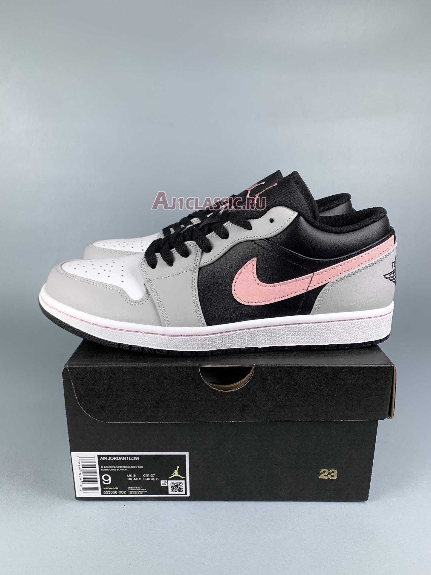 New Air Jordan 1 Low "Grey Fog Bleached Coral" 553558-062-1 Shoes