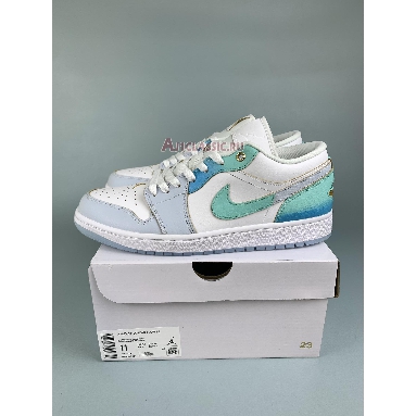 Air Jordan 1 Low SE Emerald Rise FN8899-131 White/White/Football Grey/Emerald Rise Sneakers