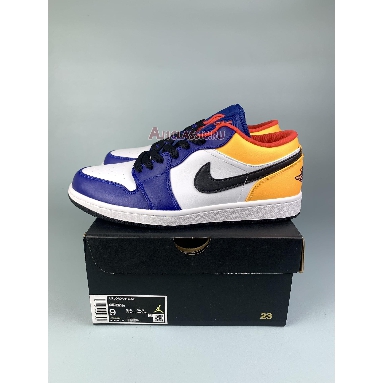 Air Jordan 1 Low White Deep Royal Blue 553558-123-1 White/Deep Royal Blue/Laser Orange/Track Red Sneakers