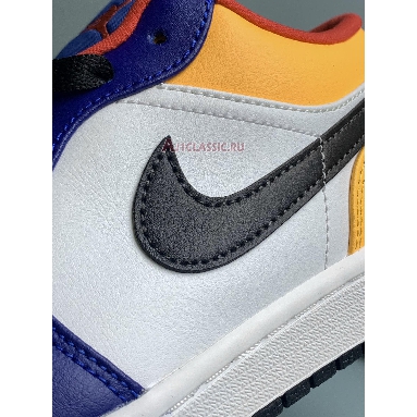 Air Jordan 1 Low White Deep Royal Blue 553558-123-1 White/Deep Royal Blue/Laser Orange/Track Red Sneakers