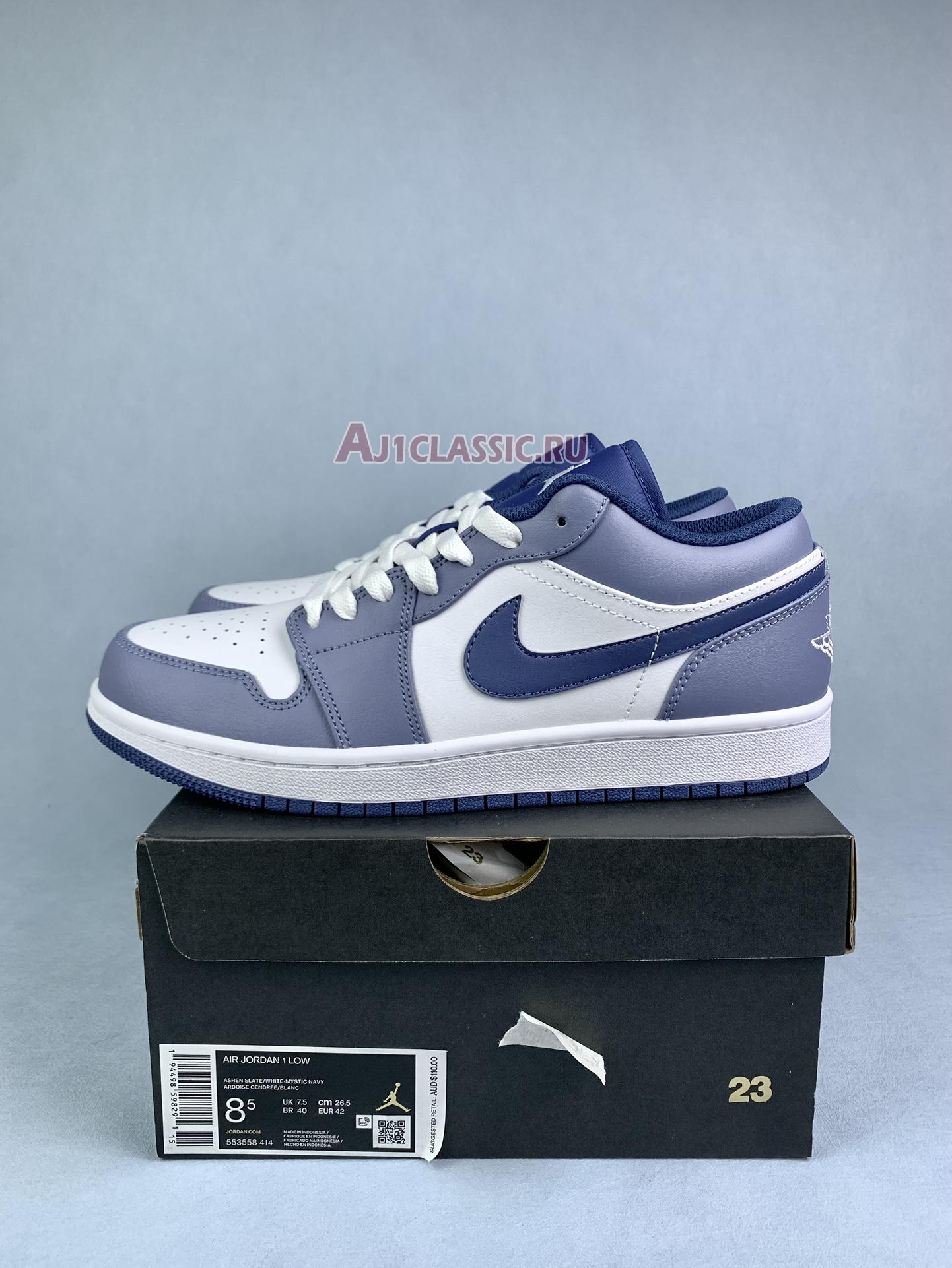 New Air Jordan 1 Low "Ashen Slate" 553558-414 Shoes