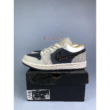 Air Jordan 1 Low Beaded Swoosh DV1762-001-1 Anthracite/Light Bone/Sail/Wolf Grey/Gold Dust Mens Womens Shoes