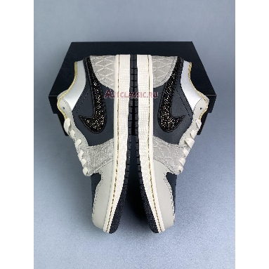 Air Jordan 1 Low Beaded Swoosh DV1762-001-1 Anthracite/Light Bone/Sail/Wolf Grey/Gold Dust Mens Womens Shoes