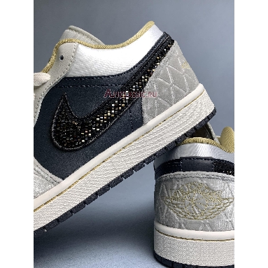 Air Jordan 1 Low Beaded Swoosh DV1762-001-1 Anthracite/Light Bone/Sail/Wolf Grey/Gold Dust Sneakers