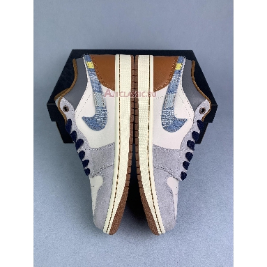 Air Jordan 1 Low SE Repaired Denim Swoosh FZ5042-041 Phantom/Coconut Milk/Amber Brown/Star Blue Sneakers