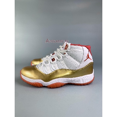 Air Jordan 11 Two Rings Championship PE AJ11TR White/Gold/Red Mens Womens Shoes