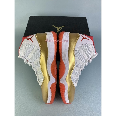 Air Jordan 11 Two Rings Championship PE AJ11TR White/Gold/Red Mens Womens Shoes