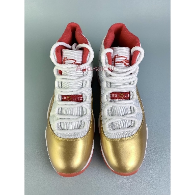 Air Jordan 11 Two Rings Championship PE AJ11TR White/Gold/Red Mens Womens Shoes