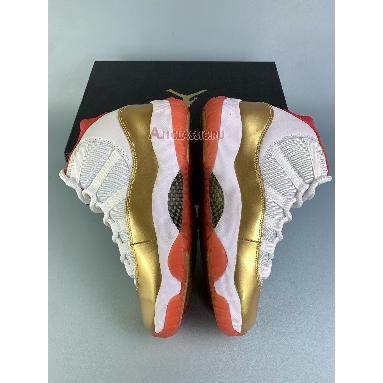 Air Jordan 11 Two Rings Championship PE AJ11TR White/Gold/Red Mens Womens Shoes