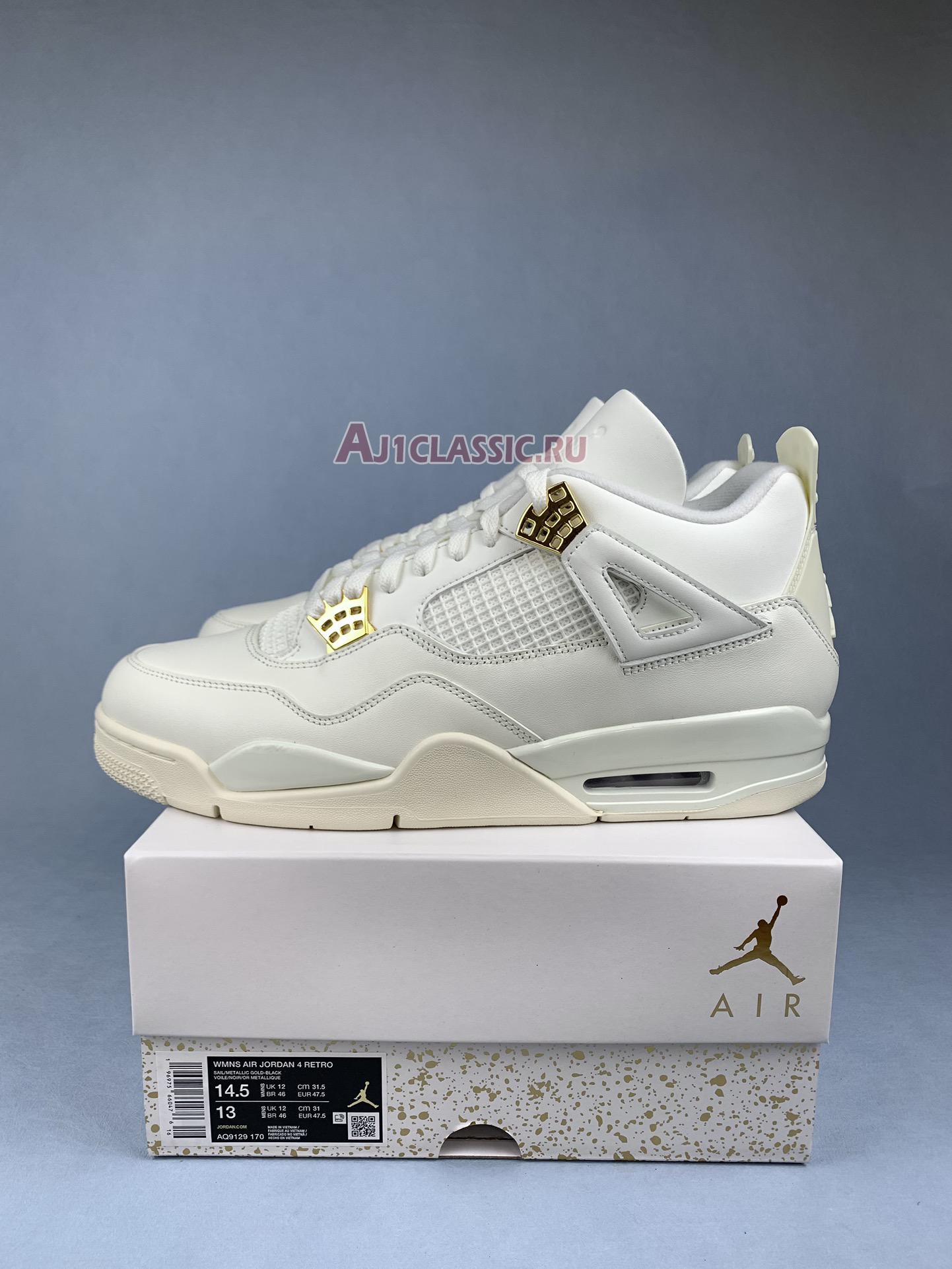 New Air Jordan 4 Retro "Metallic Gold" AQ9129-170 Shoes