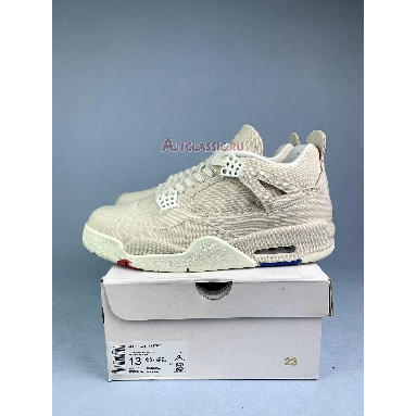 Air Jordan 4 Retro Blank Canvas DQ4909-100 Sail/Sail/Cement Grey/Fire Red Mens Womens Shoes