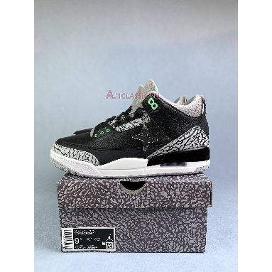 Air Jordan 3 Retro Green Glow CT8532-031 Black/Green Glow/Wolf Grey/White Sneakers