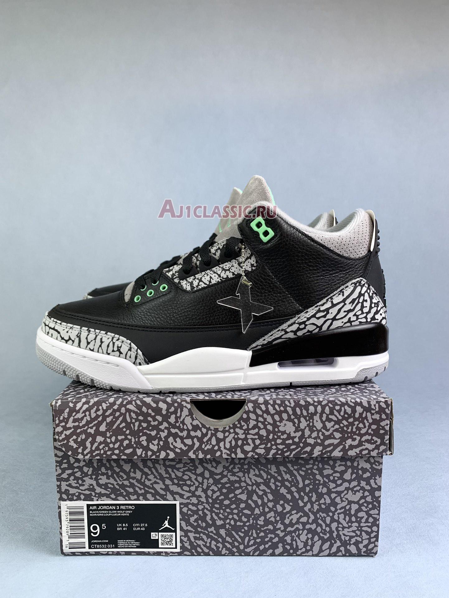 New Air Jordan 3 Retro "Green Glow" CT8532-031 Shoes