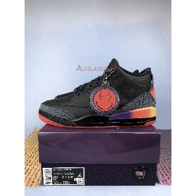 J Balvin x Air Jordan 3 Retro Rio FN0344-001 Black/Solar Flare/Total Crimson Abyss Sneakers