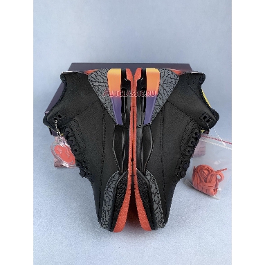 J Balvin x Air Jordan 3 Retro Rio FN0344-001 Black/Solar Flare/Total Crimson Abyss Sneakers