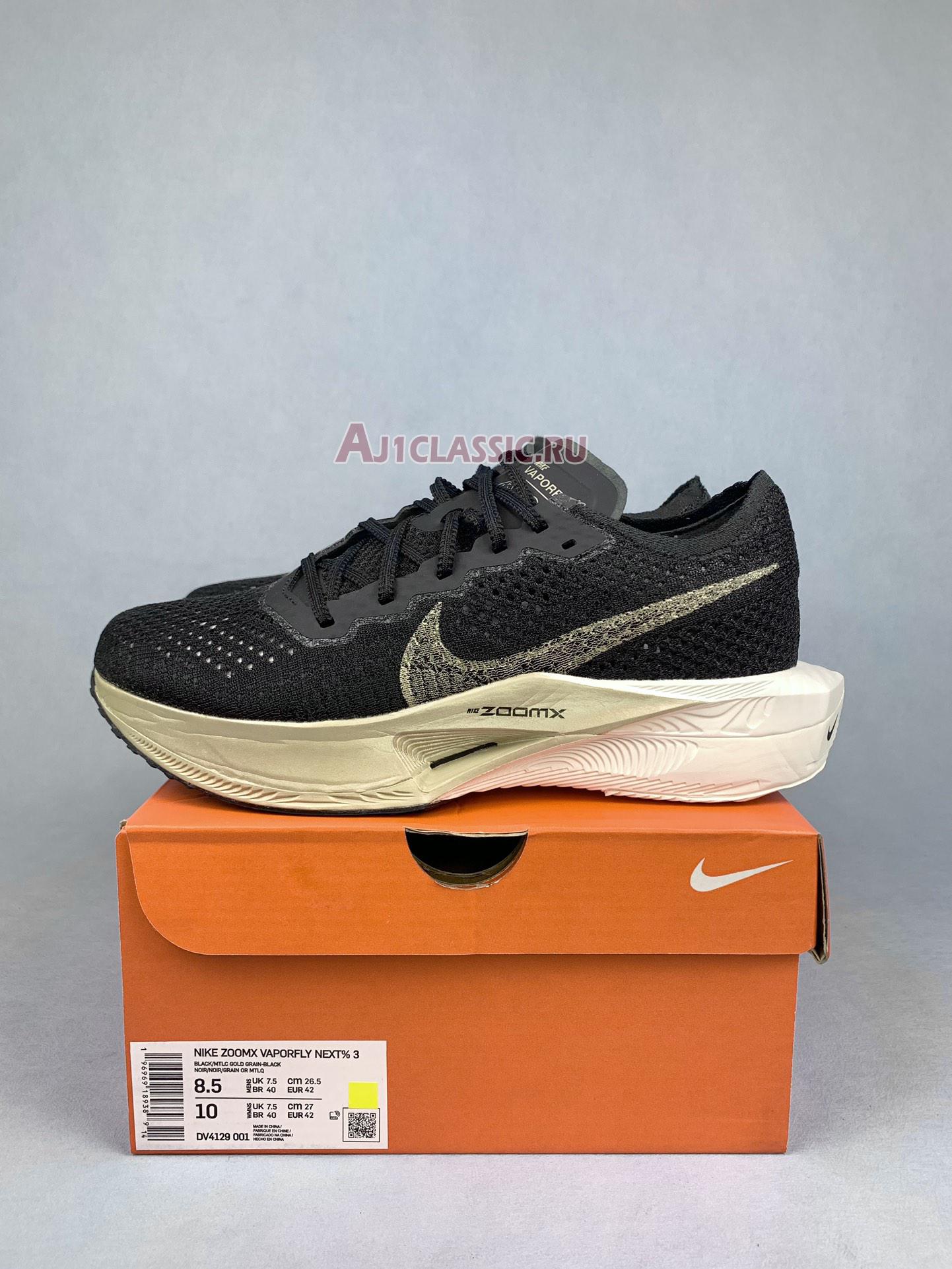 New Nike ZoomX VaporFly Next% 3 "Black Metallic Gold Grain" DV4129-001 Shoes