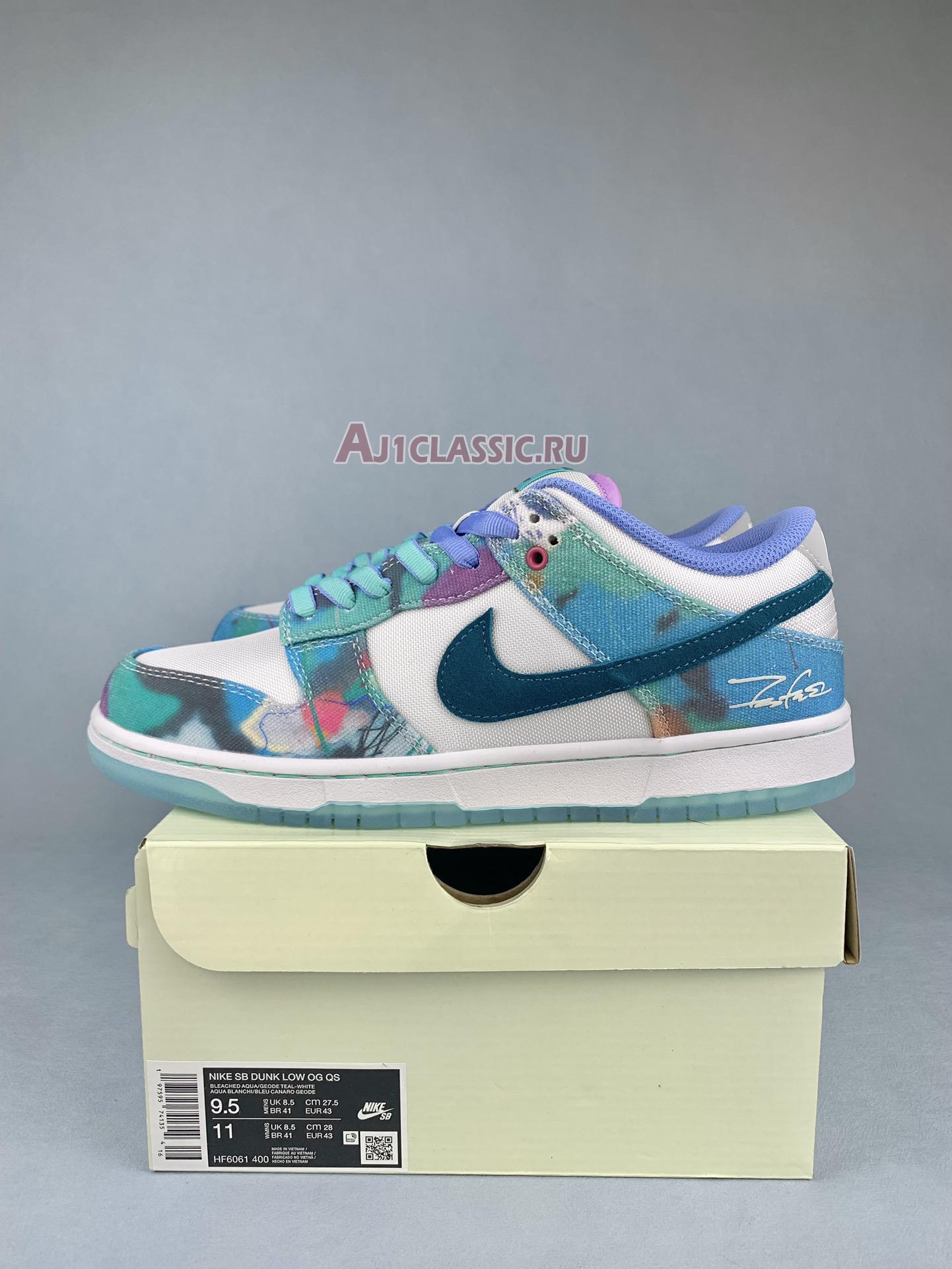 New Futura Laboratories x Nike Dunk Low SB "Bleached Aqua" HF6061-400 Shoes