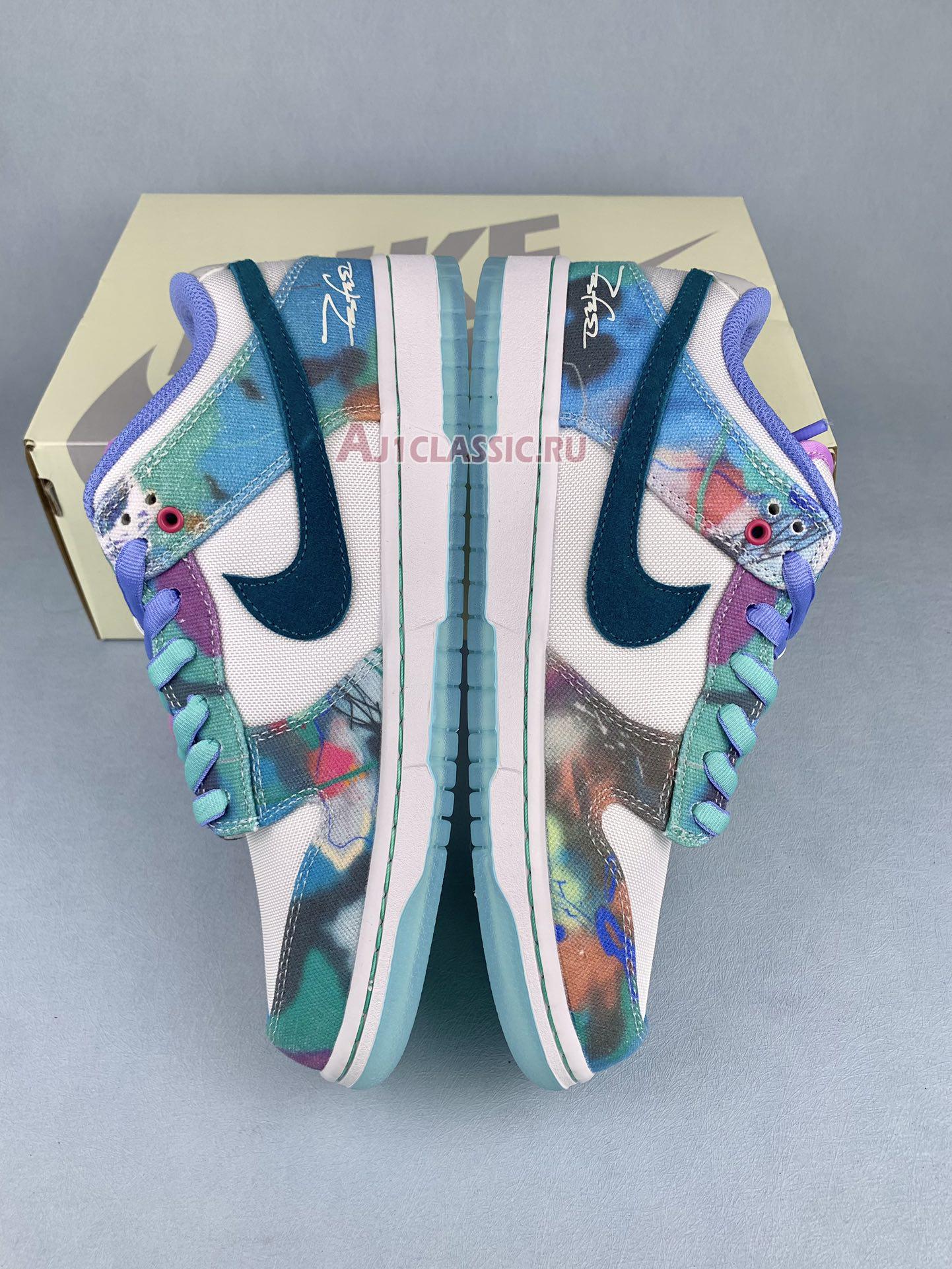 Futura Laboratories x Nike Dunk Low SB "Bleached Aqua" HF6061-400