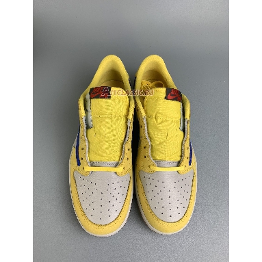 Travis Scott x Air Jordan 1 Retro Low OG SP PS Canary DZ4137-700 Canary/Light Silver-Gum Medium Brown-Racer Blue Mens Womens Shoes