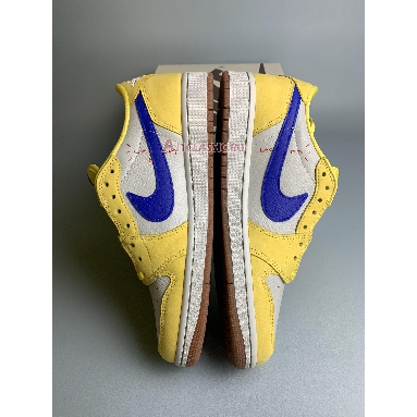 Travis Scott x Air Jordan 1 Retro Low OG SP PS Canary DZ4137-700 Canary/Light Silver-Gum Medium Brown-Racer Blue Mens Womens Shoes