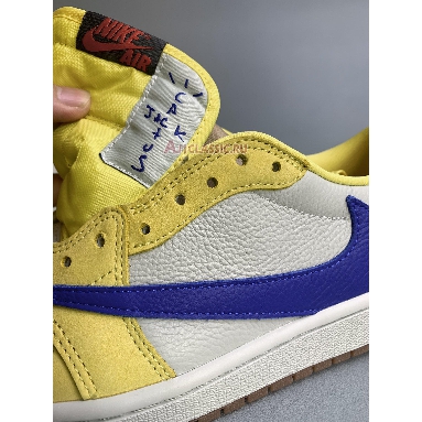 Travis Scott x Air Jordan 1 Retro Low OG SP PS Canary DZ4137-700 Canary/Light Silver-Gum Medium Brown-Racer Blue Mens Womens Shoes