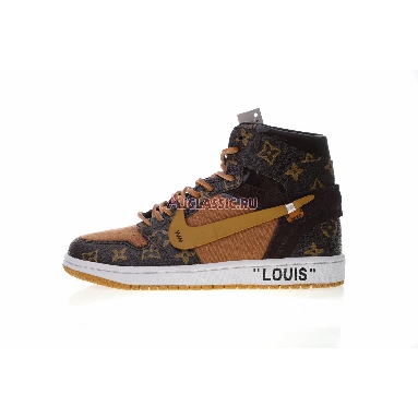 Louis Vuitton x Off-White x Air Jordan 1 Off-Louis Brown AQ0818-202-2 Brown/Brown-White (Includes one LV suitcase) Sneakers