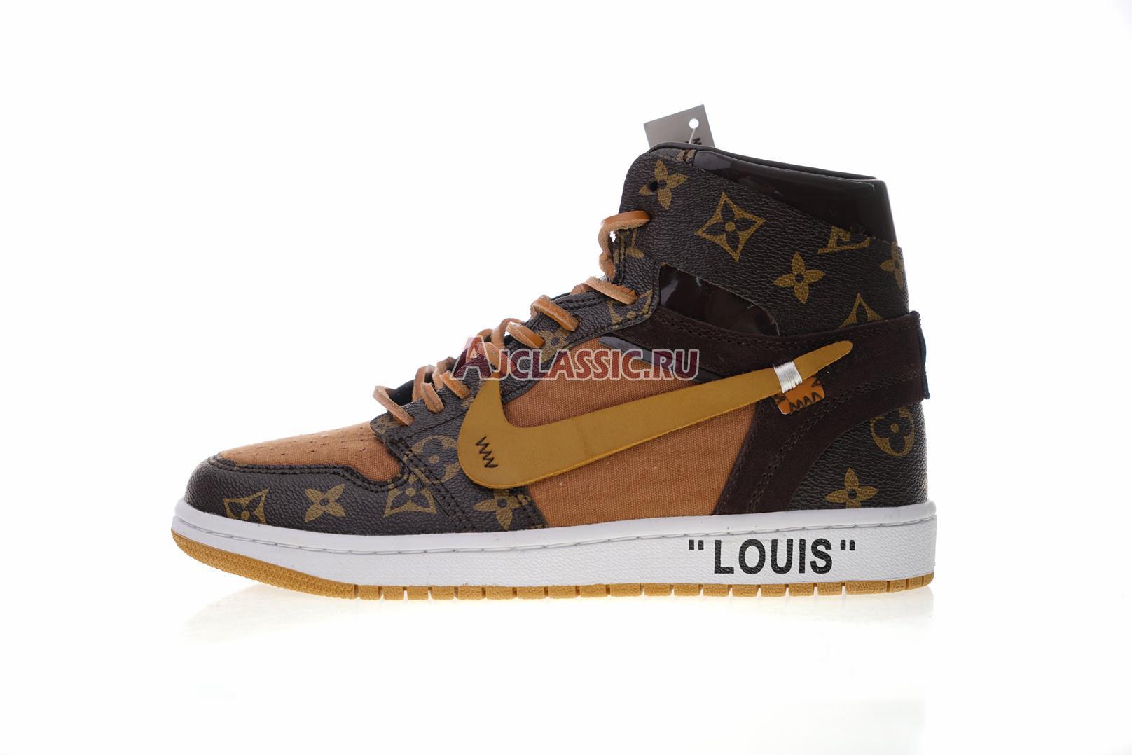 Louis Vuitton x Off-White x Air Jordan 1 "Off-Louis Brown" AQ0818-202-2 (Includes one LV suitcase)