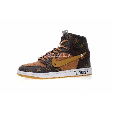 Louis Vuitton x Off-White x Air Jordan 1 Off-Louis Brown AQ0818-202-2 Brown/Brown-White (Includes one LV suitcase) Sneakers