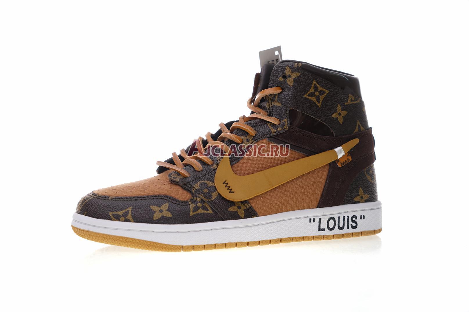 New Louis Vuitton x Off-White x Air Jordan 1 "Off-Louis Brown" AQ0818-202-2 (Includes one LV suitcase) Shoes