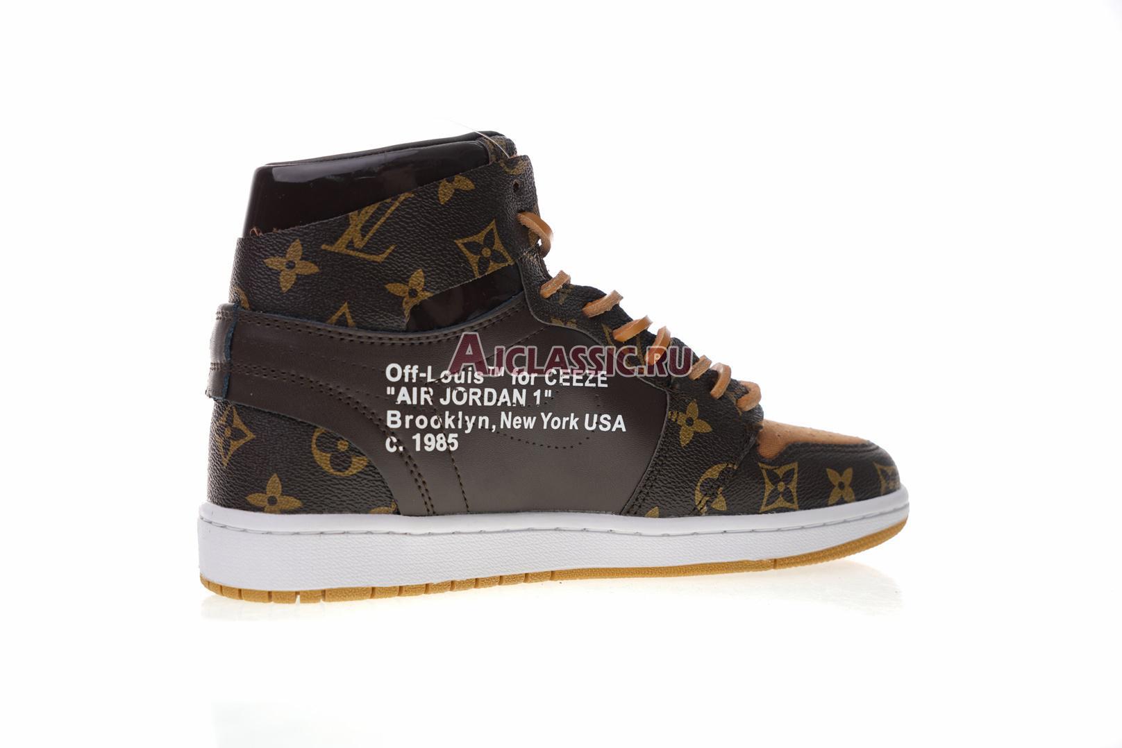 Louis Vuitton x Off-White x Air Jordan 1 "Off-Louis Brown" AQ0818-202-2 (Includes one LV suitcase)